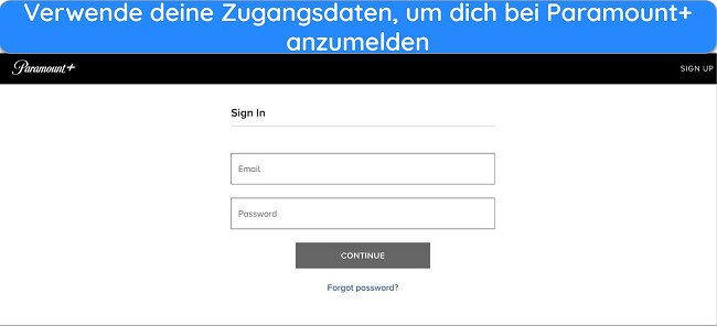 Anmeldeseite f&uuml;r Paramount Plus - Wie man Paramount Plus von &uuml;berall aus ansieht